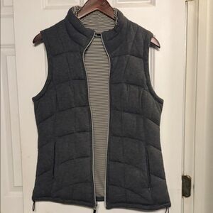 Women's Gray Quilted reversible performance Vest